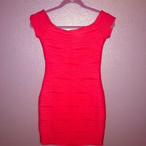 Red mini dress